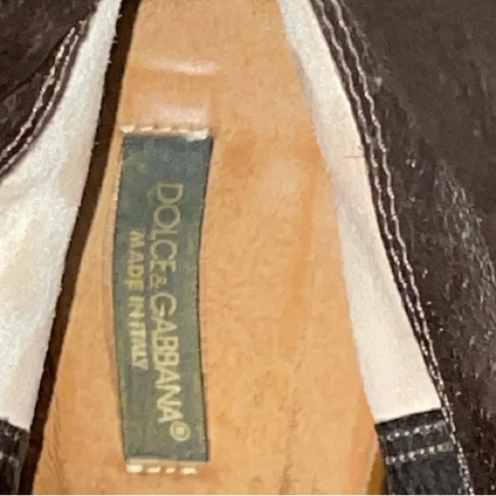 🇮🇹 Dolce & Gabbana Chocolate Brown Pebbled Leather High Riding Boots, Size 41 - Picture 14 of 16